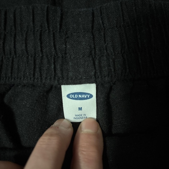 Black Linen blend wide leg old navy pants - Picture 3 of 5